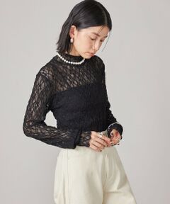 SHIPS / シップス カットソー | SHIPS NINE CASE:〈手洗い可能〉シアー レース ハイネック プルオーバー