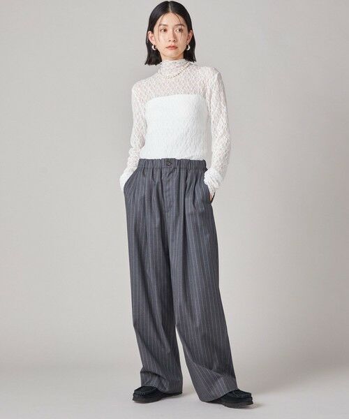 SHIPS / シップス カットソー | SHIPS NINE CASE:〈手洗い可能〉シアー レース ハイネック プルオーバー | 詳細17