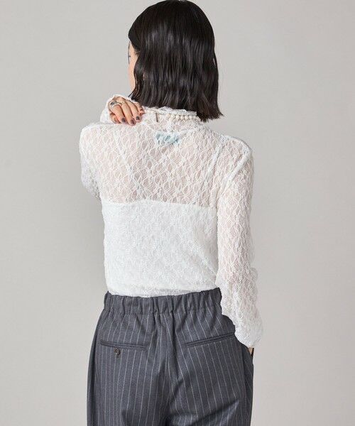 SHIPS / シップス カットソー | SHIPS NINE CASE:〈手洗い可能〉シアー レース ハイネック プルオーバー | 詳細21