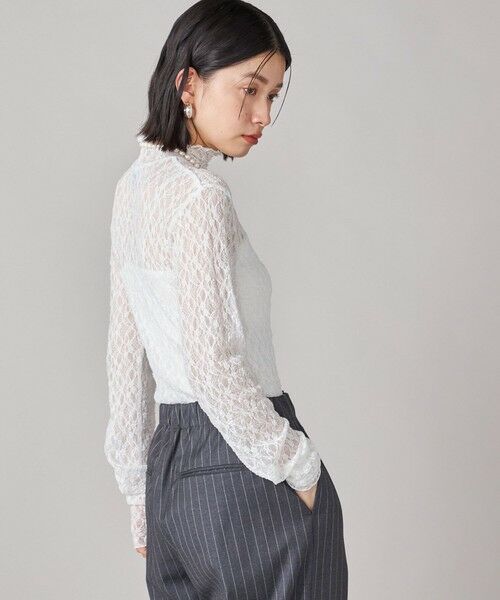 SHIPS / シップス カットソー | SHIPS NINE CASE:〈手洗い可能〉シアー レース ハイネック プルオーバー | 詳細22