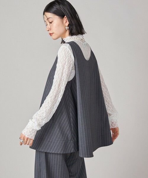 SHIPS / シップス カットソー | SHIPS NINE CASE:〈手洗い可能〉シアー レース ハイネック プルオーバー | 詳細7