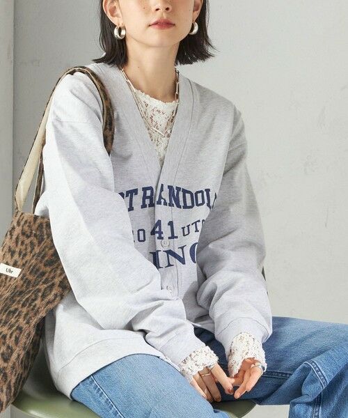 SHIPS for women/シップスウィメン 【SHIPS別注】Odub: Vネック ロゴ カーディガン ライトグレー ONE SIZE SHIPS for women/シップスウィメン 【SHIPS別注】Odub: Vネック ロゴ カーディガン ライトグレー ONE SIZE