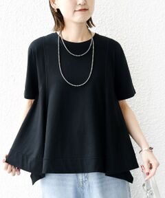 SHIPS for women / シップスウィメン カットソー | ヘムフレア ショート スリーブ プルオーバー