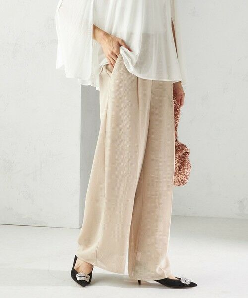 SHIPS for women/シップスウィメン troisiemeCHACO:〈洗濯機可能〉メッシュ ワイド パンツ(セレモニー対応可) ベージュ ONE SIZE SHIPS for women/シップスウィメン troisiemeCHACO:〈洗濯機可能〉メッシュ ワイド パンツ(セレモニー対応可) ベージュ ONE SIZE