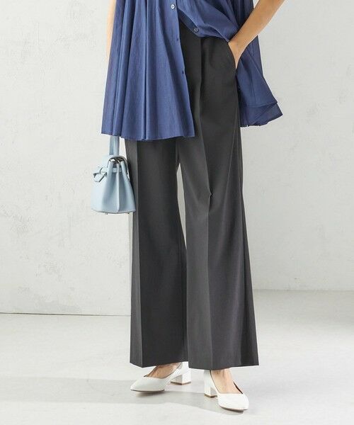 SHIPS for women/シップスウィメン 〈洗濯機可能〉マルチ ファンクション ワイド スラックス ブラック 34 SHIPS for women/シップスウィメン 〈洗濯機可能〉マルチ ファンクション ワイド スラックス ブラック 34