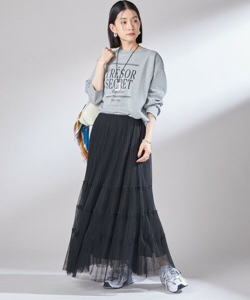 SHIPS / シップス ロング・マキシ丈スカート | 〈手洗い可能〉チュール プリーツ ティアード スカート | 詳細1