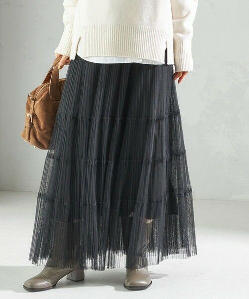 SHIPS / シップス ロング・マキシ丈スカート | 〈手洗い可能〉チュール プリーツ ティアード スカート | 詳細15