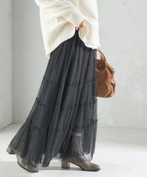 SHIPS / シップス ロング・マキシ丈スカート | 〈手洗い可能〉チュール プリーツ ティアード スカート | 詳細16