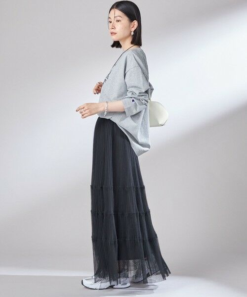 SHIPS / シップス ロング・マキシ丈スカート | 〈手洗い可能〉チュール プリーツ ティアード スカート | 詳細2