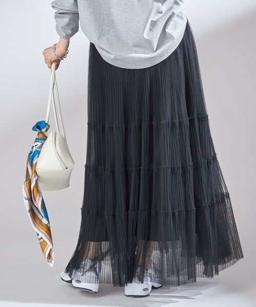 SHIPS / シップス ロング・マキシ丈スカート | 〈手洗い可能〉チュール プリーツ ティアード スカート | 詳細6