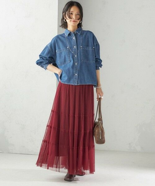 SHIPS / シップス ロング・マキシ丈スカート | 〈手洗い可能〉チュール プリーツ ティアード スカート | 詳細26