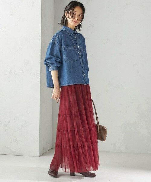 SHIPS / シップス ロング・マキシ丈スカート | 〈手洗い可能〉チュール プリーツ ティアード スカート | 詳細28