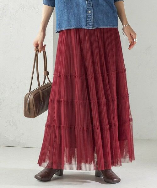 SHIPS / シップス ロング・マキシ丈スカート | 〈手洗い可能〉チュール プリーツ ティアード スカート | 詳細29