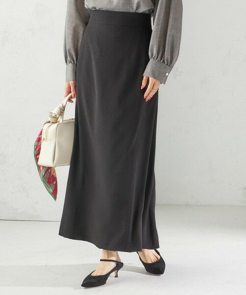 SHIPS / シップス ロング・マキシ丈スカート | 〈手洗い可能〉アセテート混 バックサテン マーメイド スカート | 詳細10