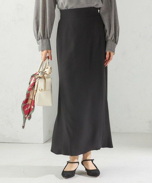 SHIPS / シップス ロング・マキシ丈スカート | 〈手洗い可能〉アセテート混 バックサテン マーメイド スカート | 詳細9