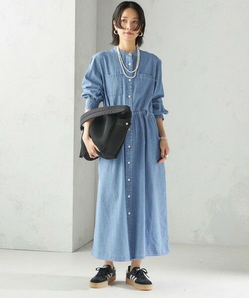 2wayストラップ♡【HERMES】ワンピース 水着 25ss 新作♪ 洗濯機可能〉ライトオンス デニム ウエスト 切替 ワンピース