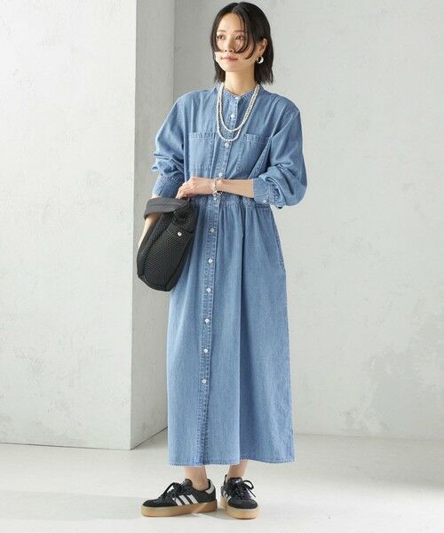 SHIPS / シップス ロング・マキシ丈ワンピース | 〈洗濯機可能〉ライトオンス デニム ウエスト 切替 ワンピース | 詳細2