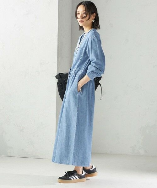 SHIPS / シップス ロング・マキシ丈ワンピース | 〈洗濯機可能〉ライトオンス デニム ウエスト 切替 ワンピース | 詳細3