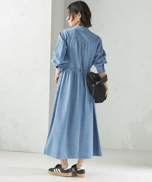 SHIPS / シップス ロング・マキシ丈ワンピース | 〈洗濯機可能〉ライトオンス デニム ウエスト 切替 ワンピース | 詳細4