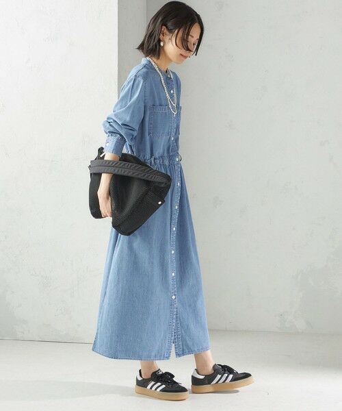 SHIPS / シップス ロング・マキシ丈ワンピース | 〈洗濯機可能〉ライトオンス デニム ウエスト 切替 ワンピース | 詳細5