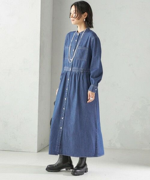 SHIPS / シップス ロング・マキシ丈ワンピース | 〈洗濯機可能〉ライトオンス デニム ウエスト 切替 ワンピース | 詳細19