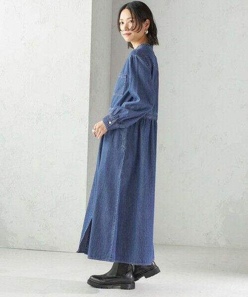 SHIPS / シップス ロング・マキシ丈ワンピース | 〈洗濯機可能〉ライトオンス デニム ウエスト 切替 ワンピース | 詳細20