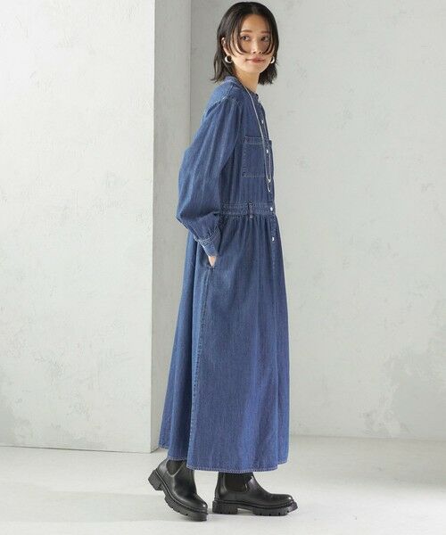 SHIPS / シップス ロング・マキシ丈ワンピース | 〈洗濯機可能〉ライトオンス デニム ウエスト 切替 ワンピース | 詳細22