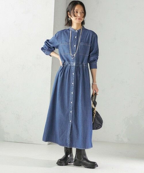SHIPS / シップス ロング・マキシ丈ワンピース | 〈洗濯機可能〉ライトオンス デニム ウエスト 切替 ワンピース | 詳細26