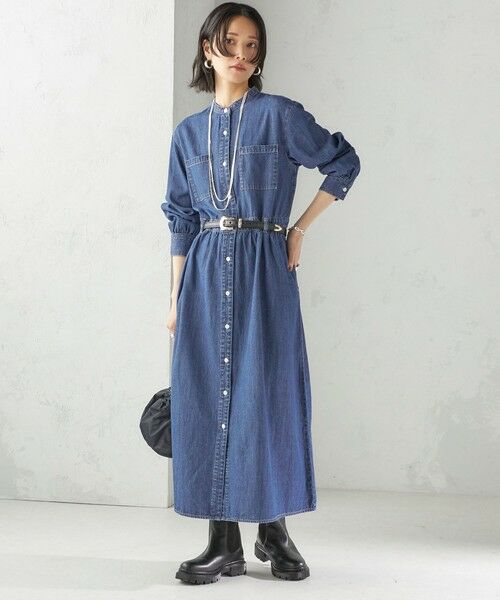 SHIPS / シップス ロング・マキシ丈ワンピース | 〈洗濯機可能〉ライトオンス デニム ウエスト 切替 ワンピース | 詳細28