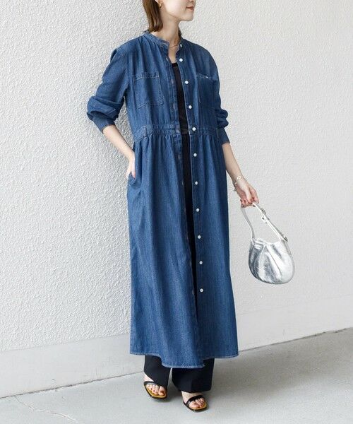 SHIPS / シップス ロング・マキシ丈ワンピース | 〈洗濯機可能〉ライトオンス デニム ウエスト 切替 ワンピース | 詳細29
