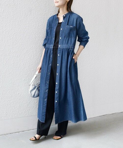 SHIPS / シップス ロング・マキシ丈ワンピース | 〈洗濯機可能〉ライトオンス デニム ウエスト 切替 ワンピース | 詳細30