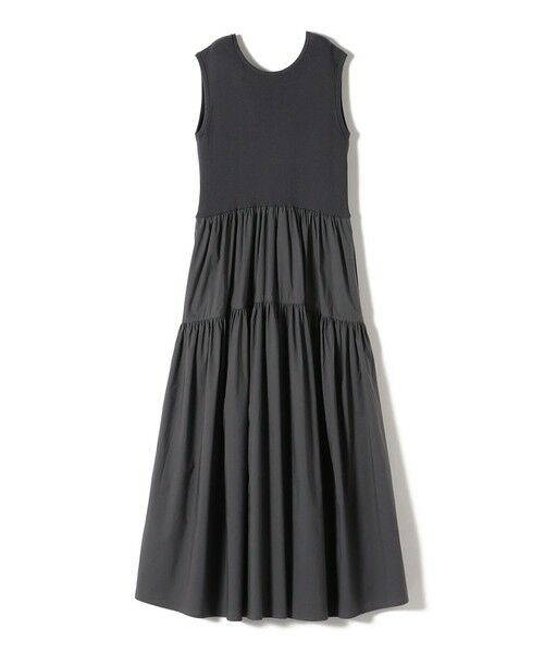 SHIPS / シップス ロング・マキシ丈ワンピース | 〈手洗い可能〉コットン リブ ノースリーブ × 布帛 スカート ワンピース | 詳細8