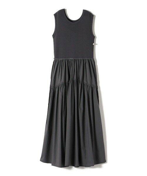 SHIPS / シップス ロング・マキシ丈ワンピース | 〈手洗い可能〉コットン リブ ノースリーブ × 布帛 スカート ワンピース | 詳細15