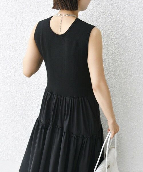 SHIPS / シップス ロング・マキシ丈ワンピース | 〈手洗い可能〉コットン リブ ノースリーブ × 布帛 スカート ワンピース | 詳細22