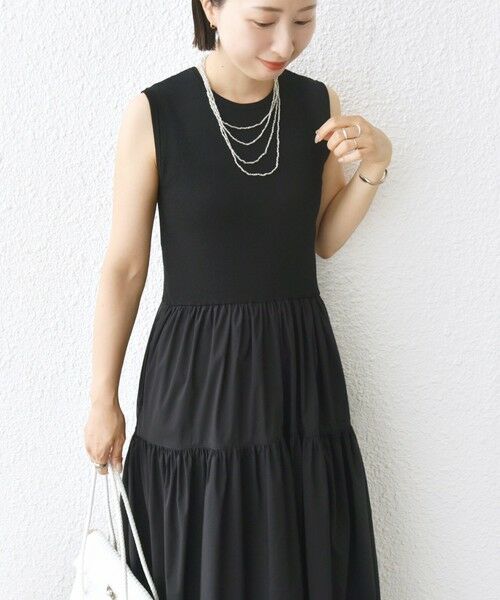 SHIPS / シップス ロング・マキシ丈ワンピース | 〈手洗い可能〉コットン リブ ノースリーブ × 布帛 スカート ワンピース | 詳細23