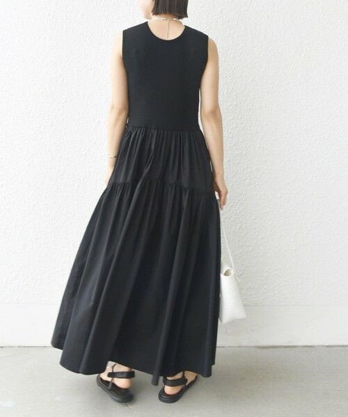 SHIPS / シップス ロング・マキシ丈ワンピース | 〈手洗い可能〉コットン リブ ノースリーブ × 布帛 スカート ワンピース | 詳細18