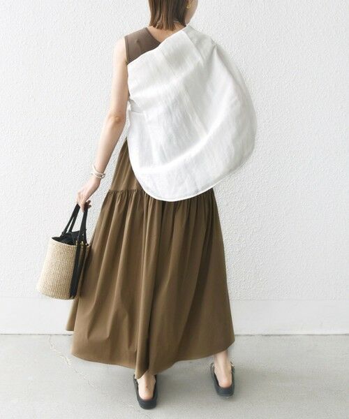 SHIPS / シップス ロング・マキシ丈ワンピース | 〈手洗い可能〉コットン リブ ノースリーブ × 布帛 スカート ワンピース | 詳細28