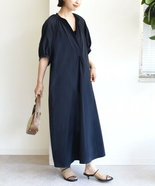 SHIPS / シップス ロング・マキシ丈ワンピース | 〈手洗い可能〉RENU ソフト タイプライター ギャザー ワンピース | 詳細5