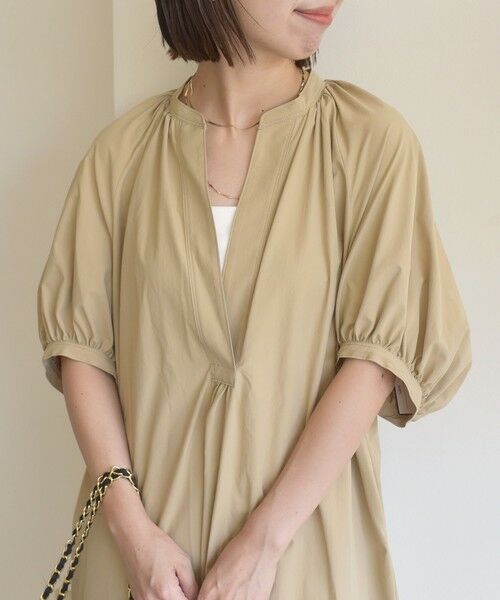 SHIPS / シップス ロング・マキシ丈ワンピース | 〈手洗い可能〉RENU ソフト タイプライター ギャザー ワンピース | 詳細13