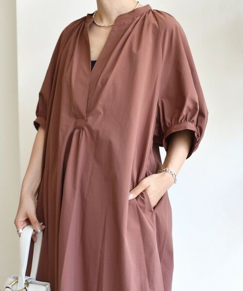 SHIPS / シップス ロング・マキシ丈ワンピース | 〈手洗い可能〉RENU ソフト タイプライター ギャザー ワンピース | 詳細29