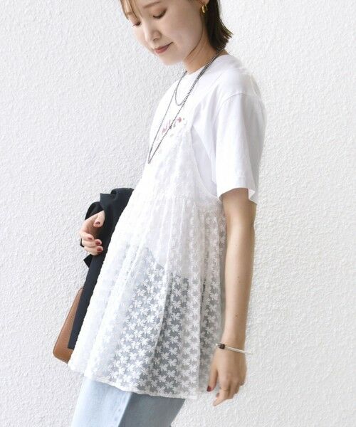 SHIPS / シップス チュニック | 〈手洗い可能〉フラワー チュール 刺繍 チュニック ワンピース | 詳細5