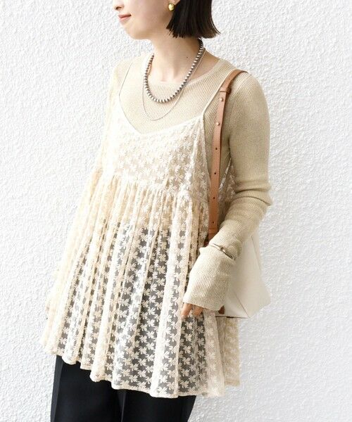 SHIPS / シップス チュニック | 〈手洗い可能〉フラワー チュール 刺繍 チュニック ワンピース | 詳細20