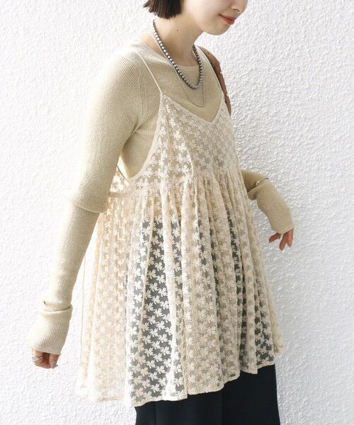 SHIPS / シップス チュニック | 〈手洗い可能〉フラワー チュール 刺繍 チュニック ワンピース | 詳細22