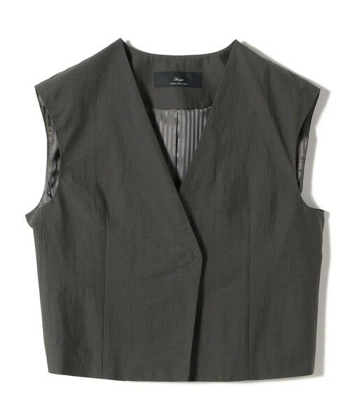 【シップス　ウィメン】SHIPS Primary Navy Label:〈手洗い可能〉MANTECO ジレ SHIPS Primary Navy Label:〈手洗い可能〉スパンコール ジレ