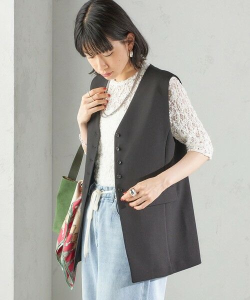 SHIPS / シップス ベスト | 〈手洗い可能〉ハイカウント ダブルクロス ジレ | 詳細10