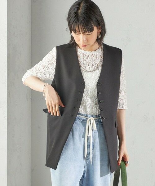 SHIPS / シップス ベスト | 〈手洗い可能〉ハイカウント ダブルクロス ジレ | 詳細14