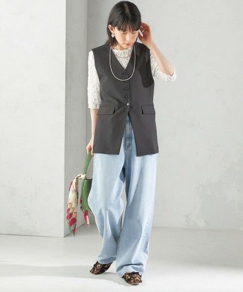 SHIPS / シップス ベスト | 〈手洗い可能〉ハイカウント ダブルクロス ジレ | 詳細15