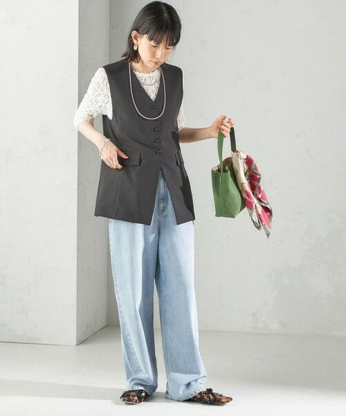 SHIPS / シップス ベスト | 〈手洗い可能〉ハイカウント ダブルクロス ジレ | 詳細16