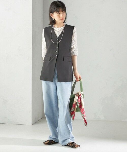 SHIPS / シップス ベスト | 〈手洗い可能〉ハイカウント ダブルクロス ジレ | 詳細17