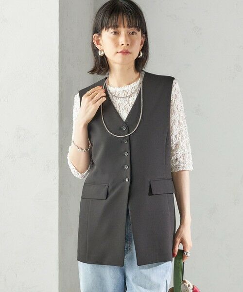 SHIPS / シップス ベスト | 〈手洗い可能〉ハイカウント ダブルクロス ジレ | 詳細20